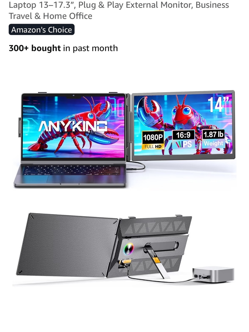 Brand new 14" Portable laptop screen extender